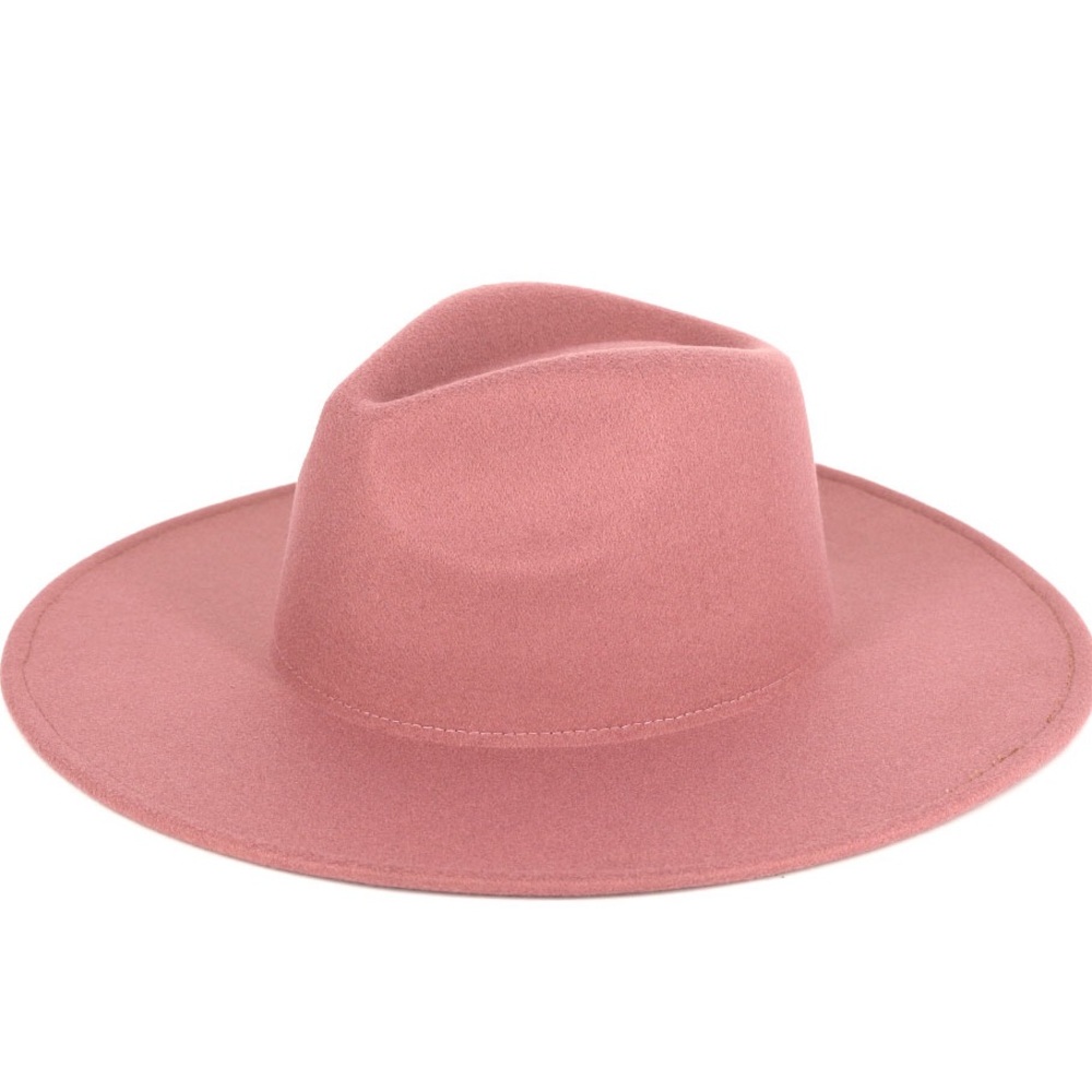 Mauve Pink Pointed Cowboy Fedora Hat